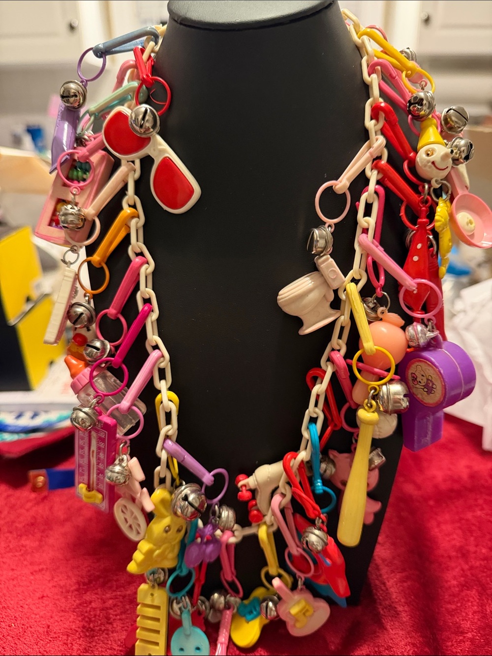 Vintage Colorful Multi-Charm Women's Necklace; tons of fun charms